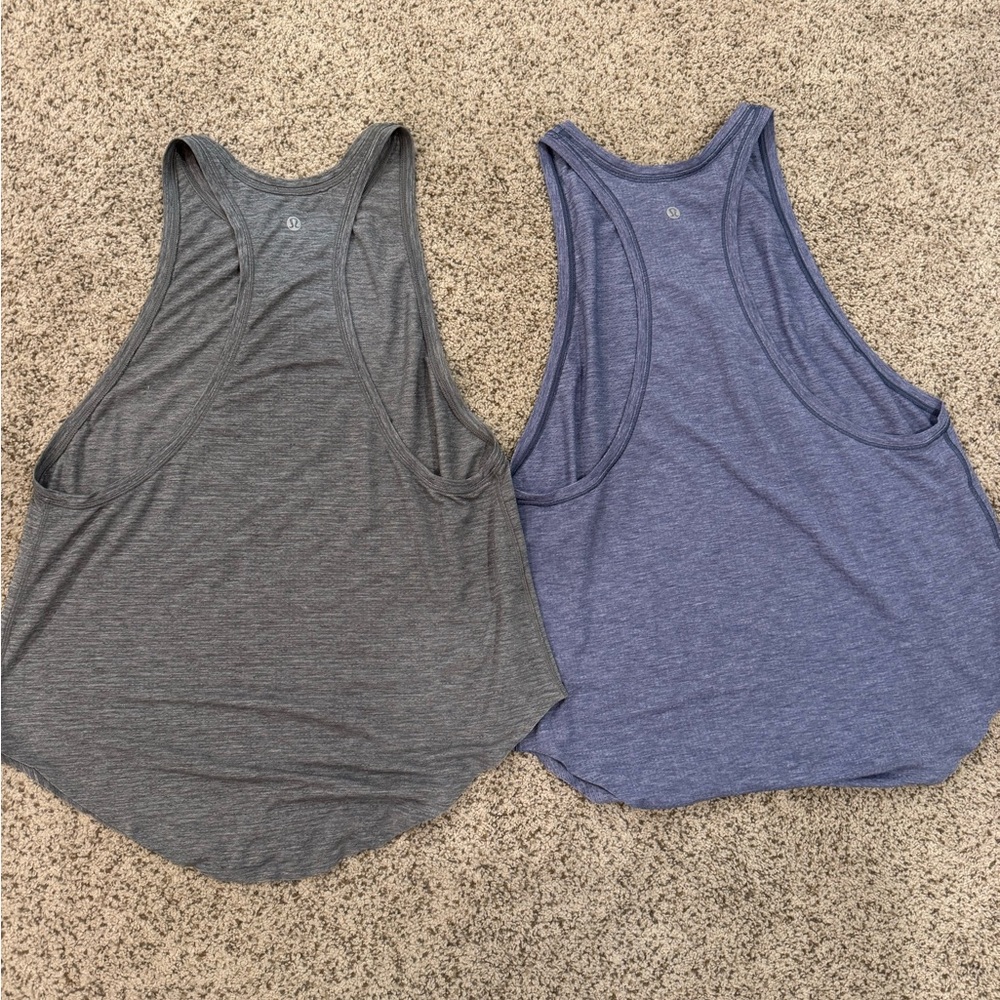 Lululemon Plank to Pike Tank (2) Heathered Black and Twilight Blue 6